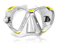 Маска для плавания mares vizeer, прозрачный /желтая