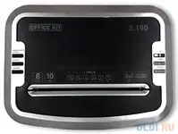 Шредер office kit s190 (2х2) черный (секр.p-7)/фрагменты/7лист./20лтр.