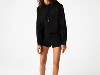 Женская укороченная толстовка lacoste с капюшоном из смеси хлопка
