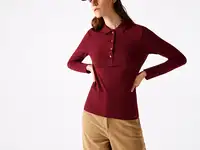 Женское поло lacoste из эластичного хлопка