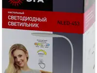 Настольный светодиодный светильник эра б0019130 nled-453-9w-w белый {5 ступенчатый диммер яркости,
