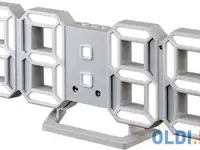 Perfeo led часы-будильник "luminous 2", белый корпус / белая подсветка (pf-6111)