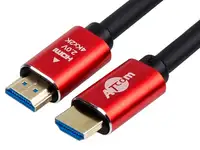 Кабель hdmi 2м atcom ver 2.0 круглый черный/красный