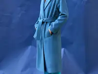 Пальто прямого силуэта с поясом vassa&co