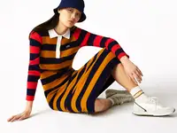 Женское платье-поло lacoste в полоску
