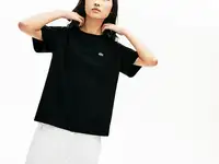 Женская футболка lacoste из хлопка премиум качества