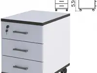 Тумба подкатная "монолит", 400х520х530 мм, 3 ящика, замок, цвет серый, тм25.11