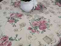 Итальянская скатерть, тефлоновое покрытие, Пионы Топ качество метражом, фотография 2