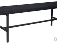 Банкетка без спинки "берта", 1500х430х475 мм, усиленная, черный каркас, кожзам черный,