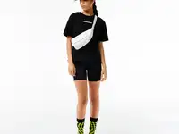 Женская футболка lacoste с контрастным принтом