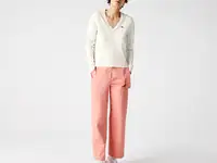 Женский свитер lacoste из органического хлопка с v-образным вырезом