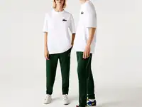 Футболка lacoste unisex из органического хлопка с большим принтом
