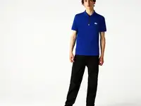 Мужское поло lacoste  regular fit из смесового хлопка