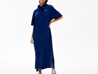 Женское платье-поло lacoste oversize fit  с капюшоном