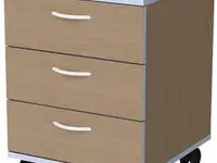 Тумба подкатная "бюджет", 398х406х521 мм, 3 ящика, орех онтарио, 402656-160