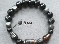 Браслет-талисман из агата и гематита, 18 см, фотография 2