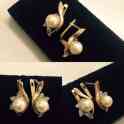 Серьги золотые красное золото 583 проба, жемчуг
