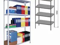 Стеллаж металлический практик "ms", 1850х1000х600 мм, 4 полки, ms 185/100х60/4