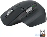 Logitech мышь беспроводная mx master 3, оптическая, 4000 dpi, bluetooth/радио, li-pol,