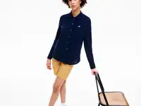 Женская рубашка-поло lacoste из мягкого хлопка стандартного кроя