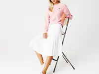 Женская струящаяся плиссированная юбка с эластичной талией lacoste