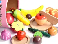 Игрушка детская оптом. Фрукты и овощи на магнитах, 17 предметов, фотография 4