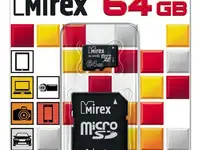 Флеш карта microsd 64gb mirex microsdxc class 10 uhs-i (sd адаптер)