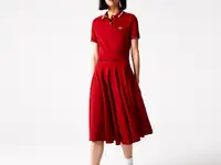 Женское платье-поло lacoste made in france из органического хлопка