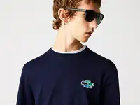 Мужская футболка lacoste из органического хлопка с круглым вырезом