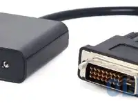 Переходник dvi-d-vga digital cablexpert a-dvid-vgaf-01, 25m/15f, длина кабеля 0,2м, черный, пакет