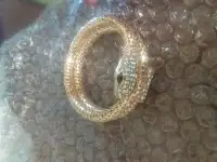 Браслет Змея золотистый цирконий со стразами, фотография 3