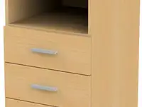 Тумба приставная "канц", 400х450х750 мм, 3 ящика, полка, цвет бук невский,