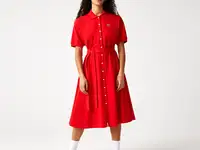 Женское платье-поло lacoste с поясом