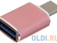 Gcr переходник usb type c на usb 3.0, m/af, розовый, gcr-52300