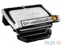 Электрогриль tefal optigrill gc712d34 чёрный серебристый
