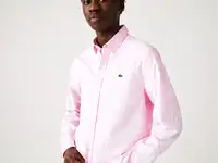 Мужская рубашка lacoste slim fit из хлопка премиум-класса
