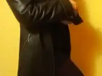 Кардиган и кожаный натуральный плащ, фотография 3