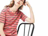 Женская футболка lacoste с круглым вырезом