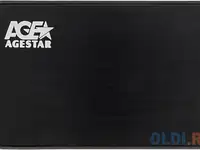 Внешний корпус 2.5" sata agestar 3ub2a8 (black), сталь+пластик, черный, безвинт конструкц,