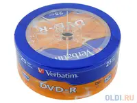 Диски dvd-r verbatim 4.7gb shrink/25 (43730) 16x