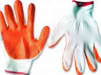 Перчатки нейлоновые оранжево-белый