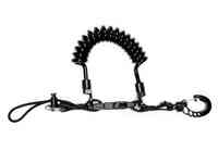 Держатель спиральный карабин+кольцо с петлёй