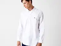 Мужская рубашка lacoste slim fit из хлопка премиум-класса