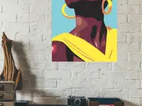 Картина Афроамериканка  Интерьерная картина ручной работы. Декор на стену., фотография 2