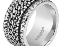 Кольцо zippo, серебристое, с цепочным орнаментом, нержавеющая сталь, диаметр 20,4 мм