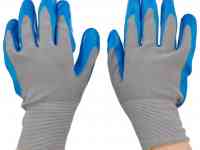 Перчатки нейлоновые сине-серые
