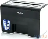 Шредер deli 9936 белый (секр.p-4)/фрагменты/2лист./5лтр./скобы/пл.карты