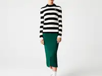 Женский свитер lacoste l!ve с круглым вырезом в полоску из хлопка