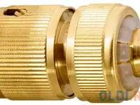 Соединитель латунный быстросъемный для шланга 1/2", аквастоп// palisad