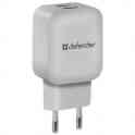 Сетевое зарядное устройство defender epa-13 2xusb 5v/2.1а. белый